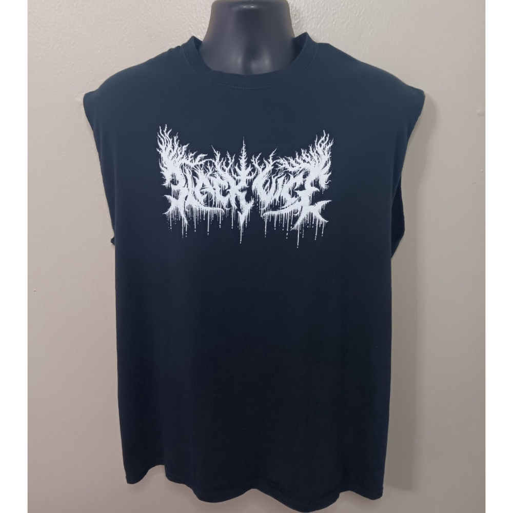 Black Vice Men's Large Band T-shirt DIY Sleeveless Tee Metal Austin